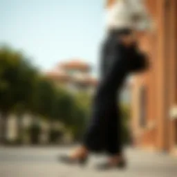Elegant black pants styled for modern fashion