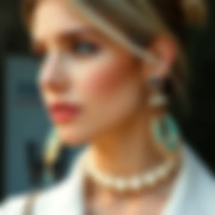 Trendy layered earrings enhancing personal style