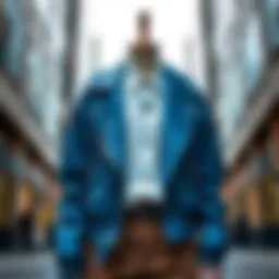 Stylish blue jacket showcasing the latest trends