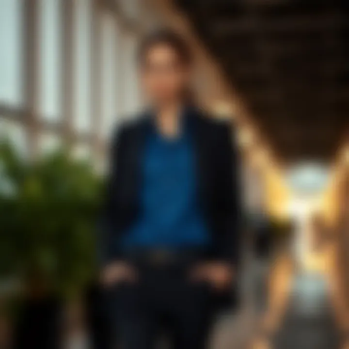 Formal Flair: Blue and Black Ensemble for Special Occasions Formal event outfit featuring blue shirt and black pants