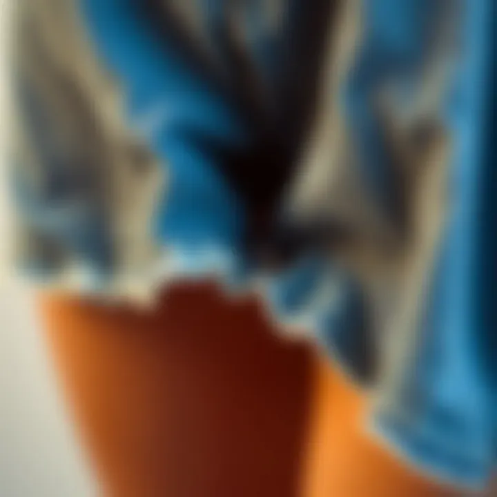 The Essence of Denim Quality Close-up of the fabric texture of blue denim shorts