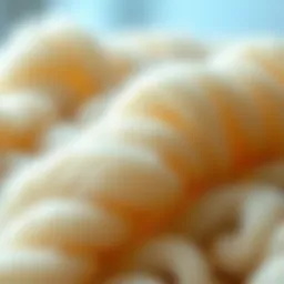 A close-up view of luxurious Merino wool fibers showcasing their softness and quality.