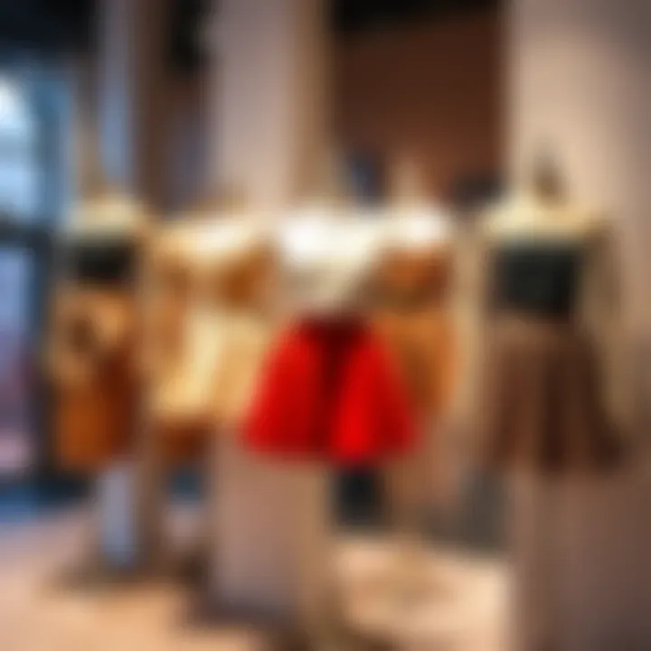 Diverse Styling Options for Mini Skirts Diverse styling options for mini skirts displayed on mannequins