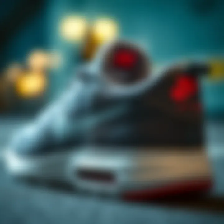 Comfort Features in Nike Grey Sports Sneakers Close-up of Nike grey sports shoes showcasing comfort features