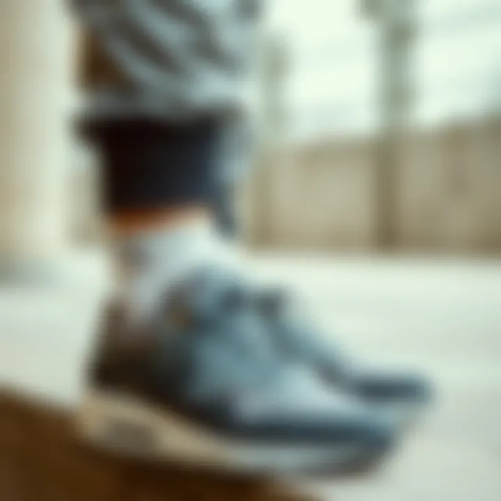 Fashion Integration with Nike Grey Sports Shoes Fashionable outfit paired with Nike grey sports shoes