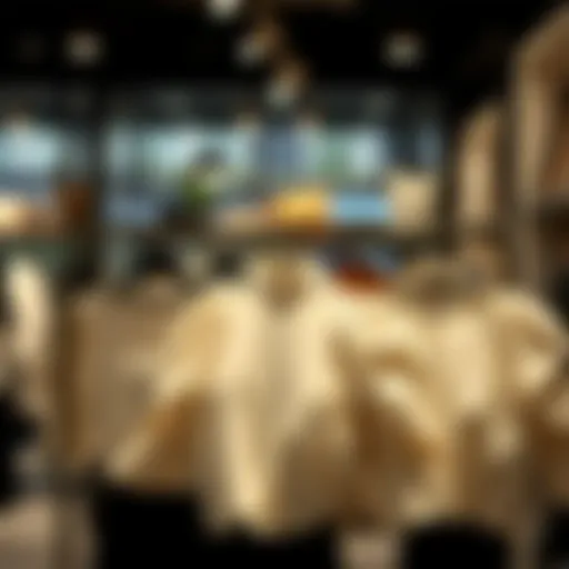 Chic Gathered Shoulder Blouses Elegant blouses with gathered shoulders displayed in a boutique