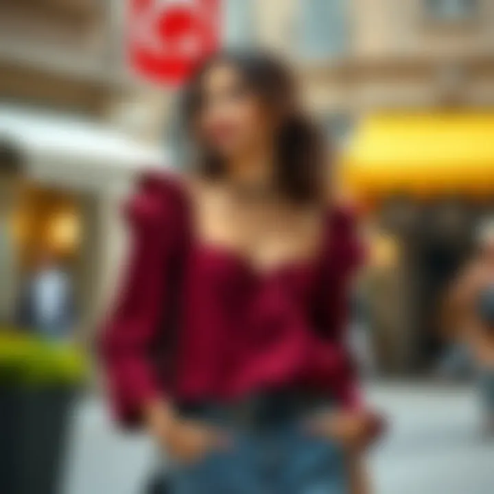 Fashionable Outfit Ideas Stylish outfit combinations featuring gathered shoulder blouses