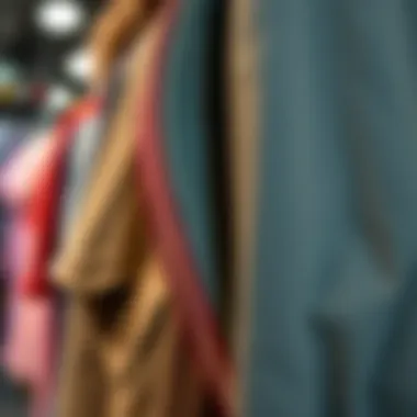 Fabric Focus: Outlet Jacket Design Close-up Close-up of fabric and design details of an outlet jacket