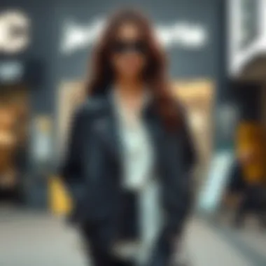 Fashion Ensemble: Outlet Jacket Coordination Stylish outlet jacket paired with a fashionable outfit