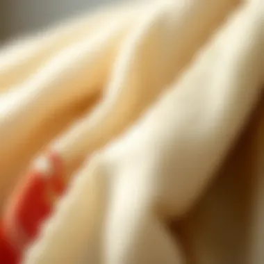 Close-up of Cotton Scarf Fabric A close-up of a cotton scarf showing intricate details and quality fabric