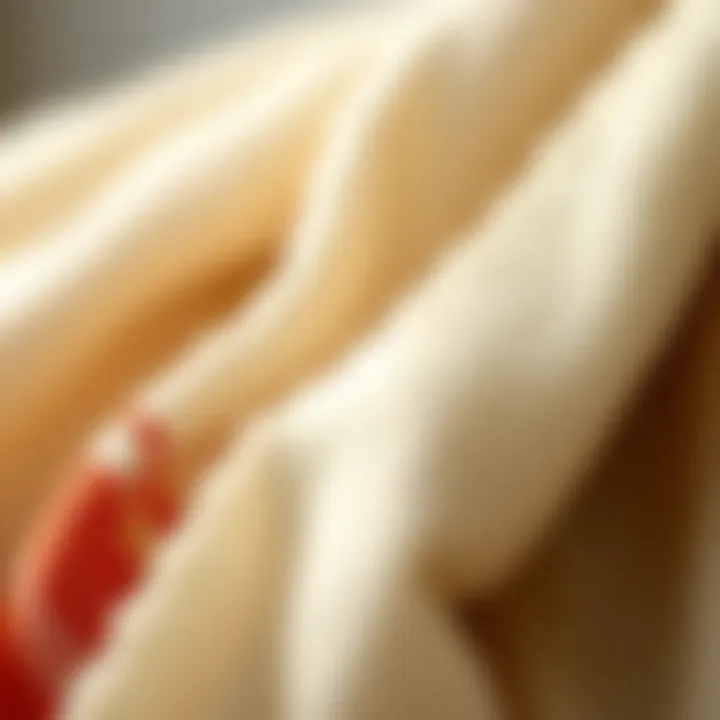 Close-up of Cotton Scarf Fabric A close-up of a cotton scarf showing intricate details and quality fabric