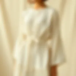 Elegantly designed cotton-linen dress showcasing the fabric's texture
