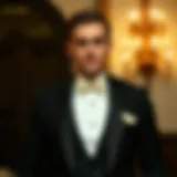 Sophisticated Style: Bowless Tuxedo Elegance Elegant groom in a bowless tuxedo