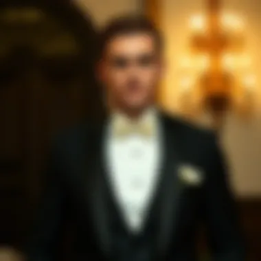 Sophisticated Style: Bowless Tuxedo Elegance Elegant groom in a bowless tuxedo