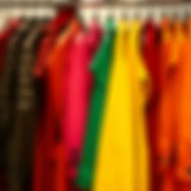 Color Spectrum: Shiny Trench Coat Collection Collection of shiny trench coats in various colors hanging on racks