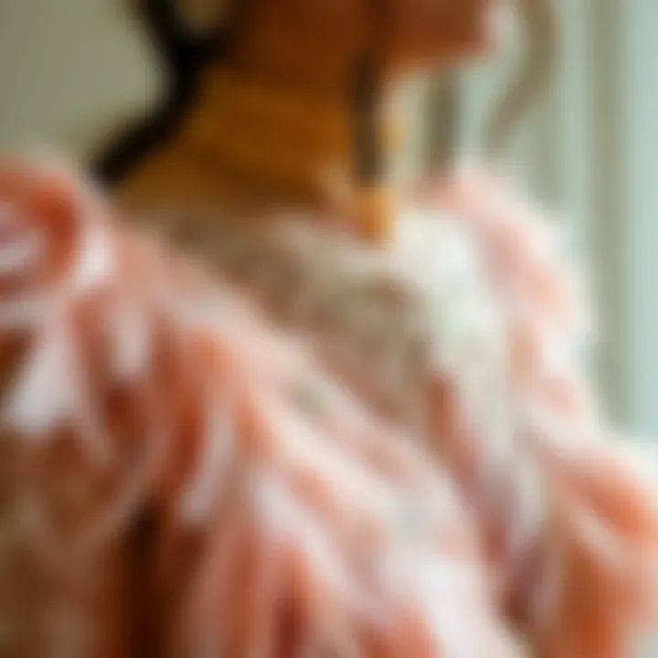 Intricate Details that Define Style Close-up of intricate details on a sequin feather dress