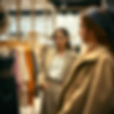 Stylish woman trying on outfits in a Pendik boutique