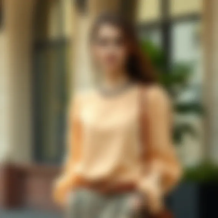 Perfectly styled outfit featuring a chiffon blouse