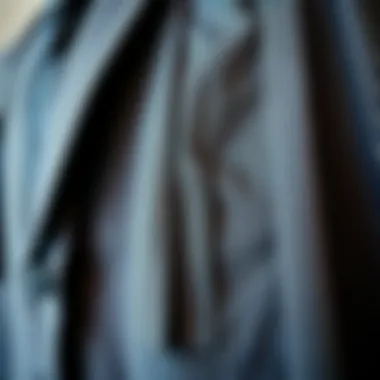 Craftsmanship in Pleated Suit Fabric Detail shot of fabric texture in a pleated suit, emphasizing craftsmanship