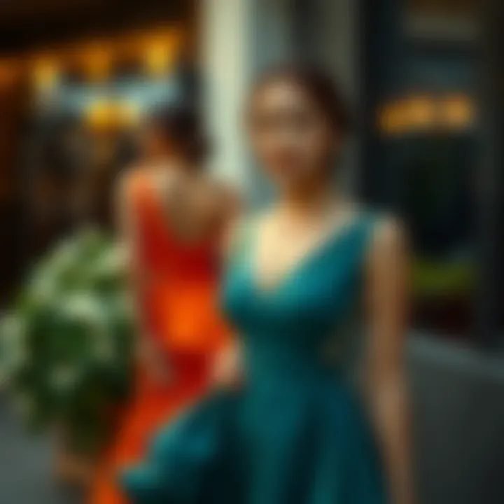 Color combinations for short evening dresses