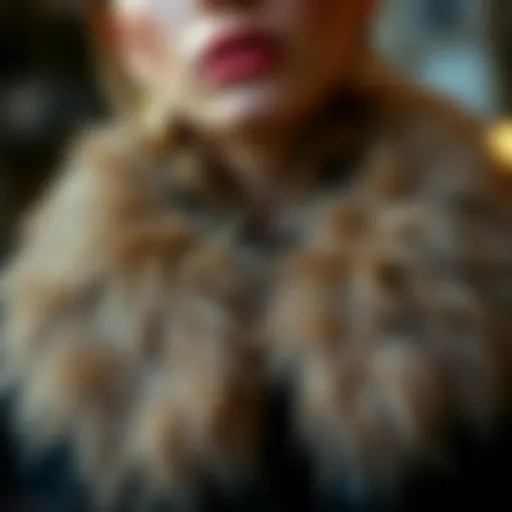 The Elegance of Real Fur Collars Luxurious texture of real fur collar showcasing elegance.