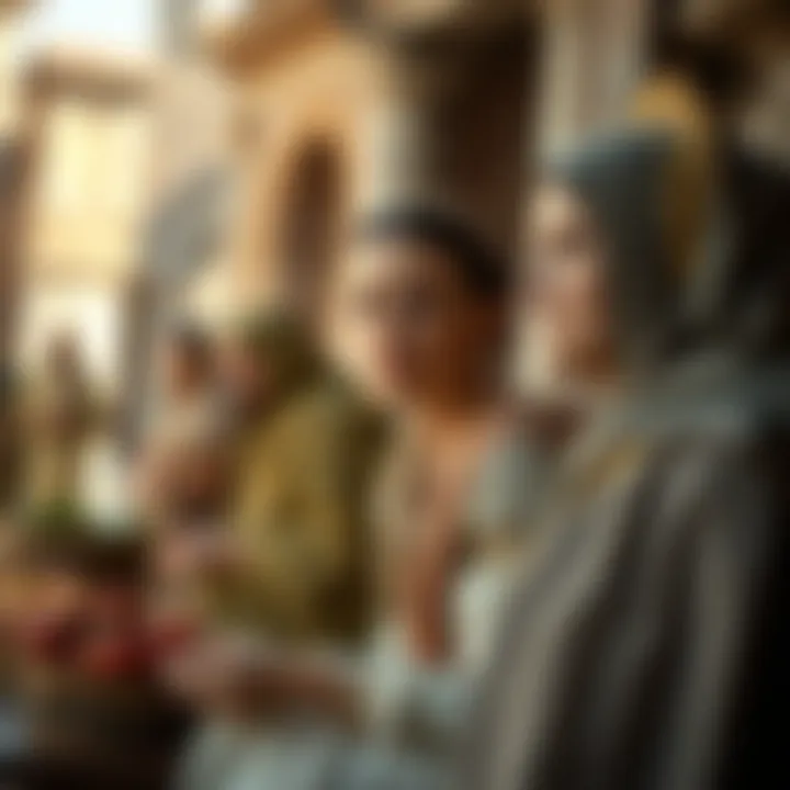 Daily Life of Roman Women A scene showcasing Roman women's daily activities in ancient society