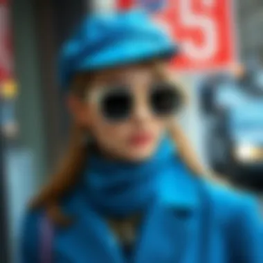 Stylish combination of accessories with a saks blue ensemble