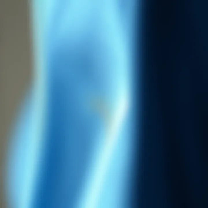 Close-up of fabric texture in saks blue outfit