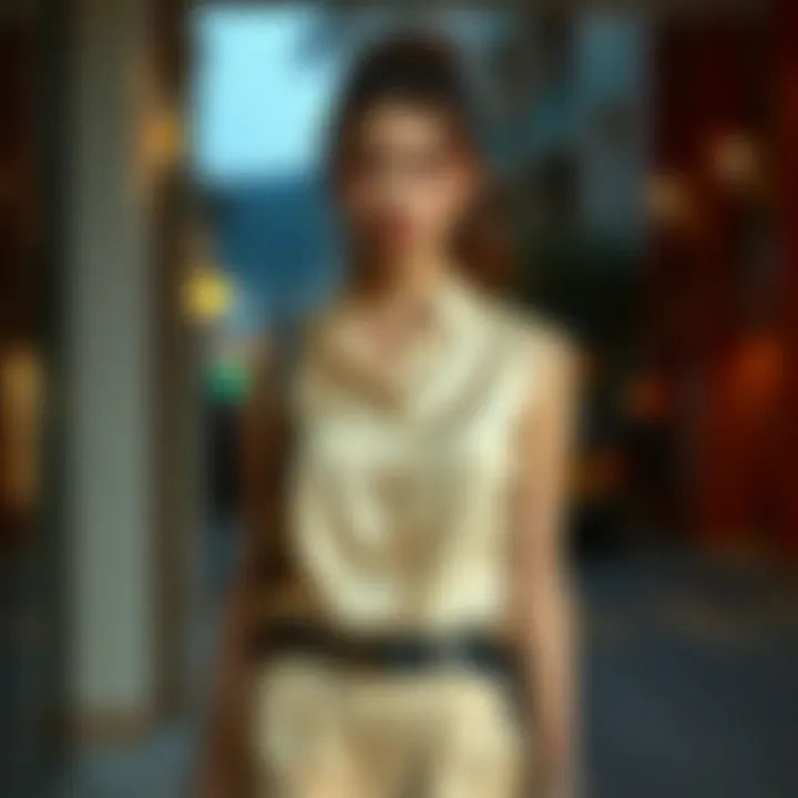 Versatile Styling Ideas with Satin Blouses Stylish outfit combination featuring a satin sleeveless blouse