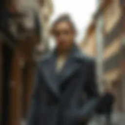 Stylish wool coat on a model showcasing elegant design