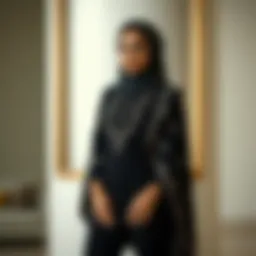 Elegant abaya showcasing modern design elements