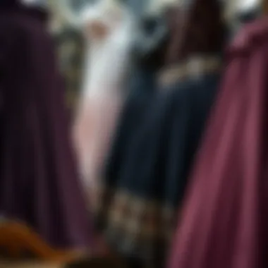 Diverse Fabrics and Patterns of Pleated Skirts Various fabrics and patterns of pleated skirts displayed elegantly