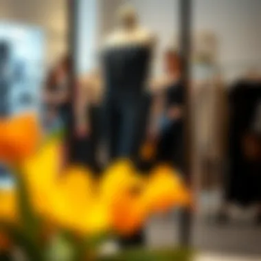 Stylish black wide-leg denim pants on a mannequin