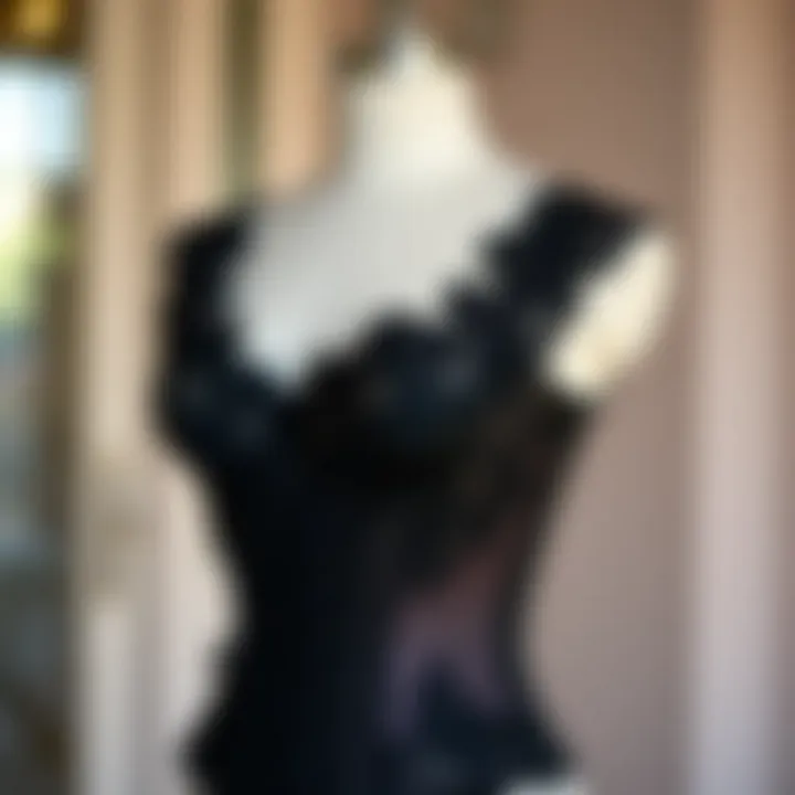 Elegant Black Lace Corset Elegant black lace corset on a mannequin