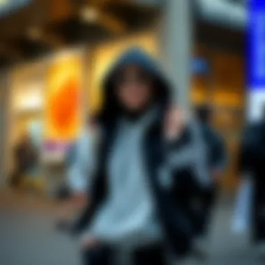 Fashionable combinations showcasing the black checkered tracksuit.