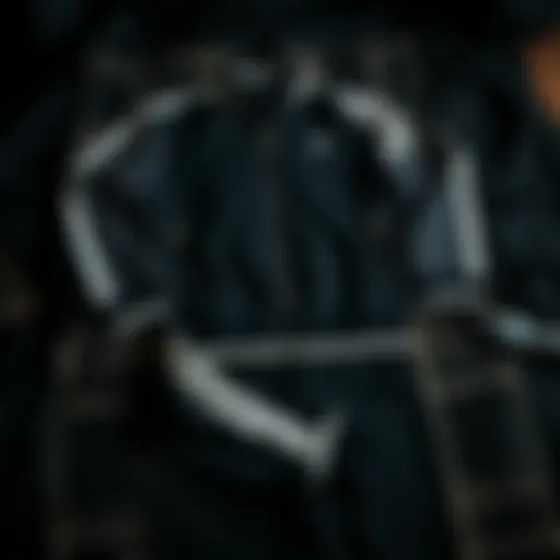 A stylish black checkered tracksuit laid out creatively.