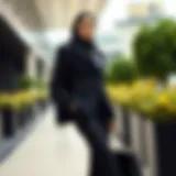 Elegant black trousers suit suitable for modest fashion.