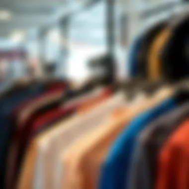 Diverse range of colors and styles of slim fit shirts displayed