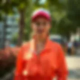 Vibrant Sports Outfit Inspiration A stylish woman wearing a vibrant sports outfit, exuding confidence and grace.