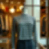 Stylish striped long-sleeve shirt on a mannequin showcasing vintage fashion