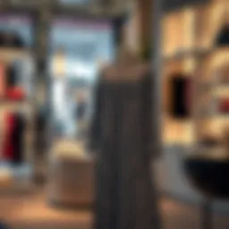 Stylish striped long tunic on a mannequin in a chic boutique setting