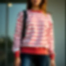 A stylish striped sweatshirt showcasing modern fashion trends
