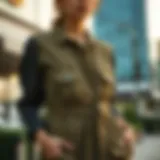 Stylish cargo dress showcasing functionality