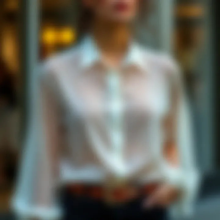 Stylish chiffon blouse paired with trendy accessories