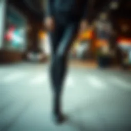 Stylish leather leggings in a chic urban setting