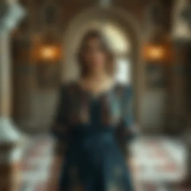 Elegant Sultan boutique dress showcasing traditional patterns