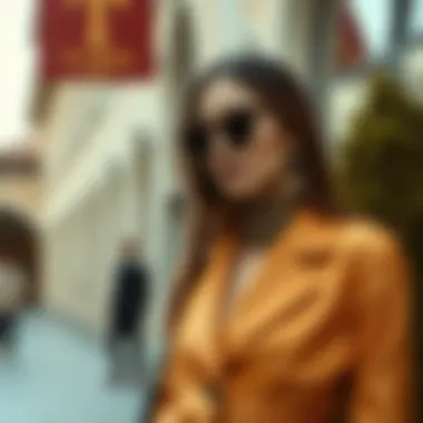 Elegant outfit featuring tan color textiles