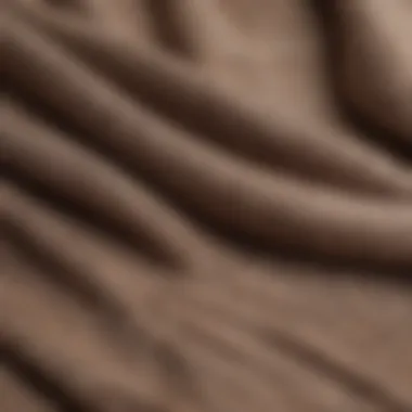 Detail of Taupe Sweater Fabric A close-up detail of the fabric texture of a taupe sweater, highlighting its quality.