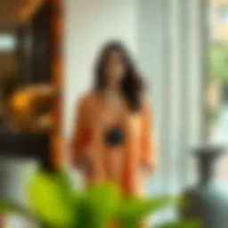 Elegant design showcasing a tunic in a modern setting