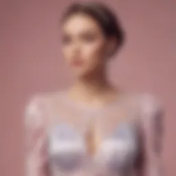 Elegant pastel dress showcasing modern design